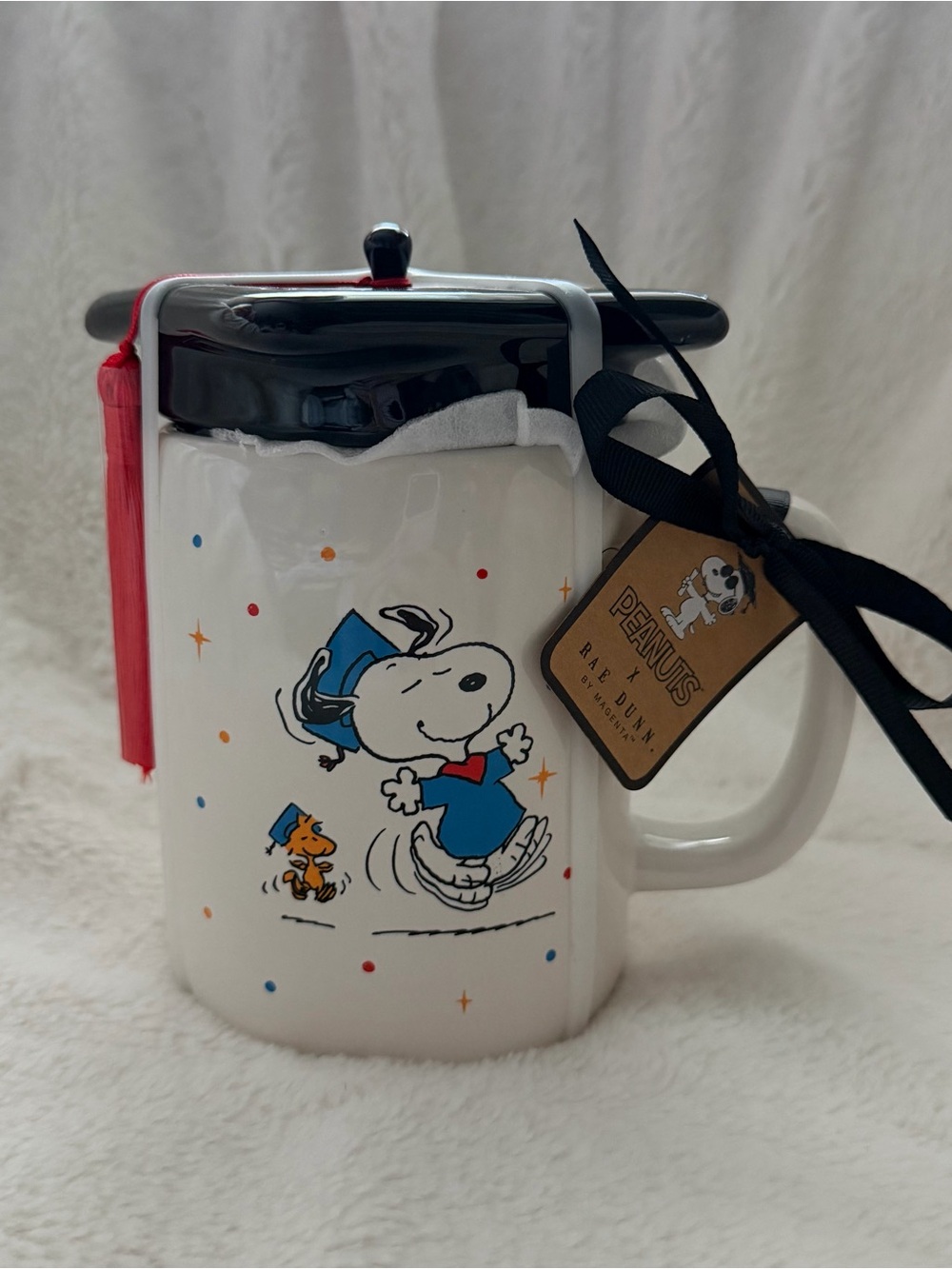 Peanuts White Ceramic Mug Featuring Snoopy & Woodstock Graduate Class of 2026